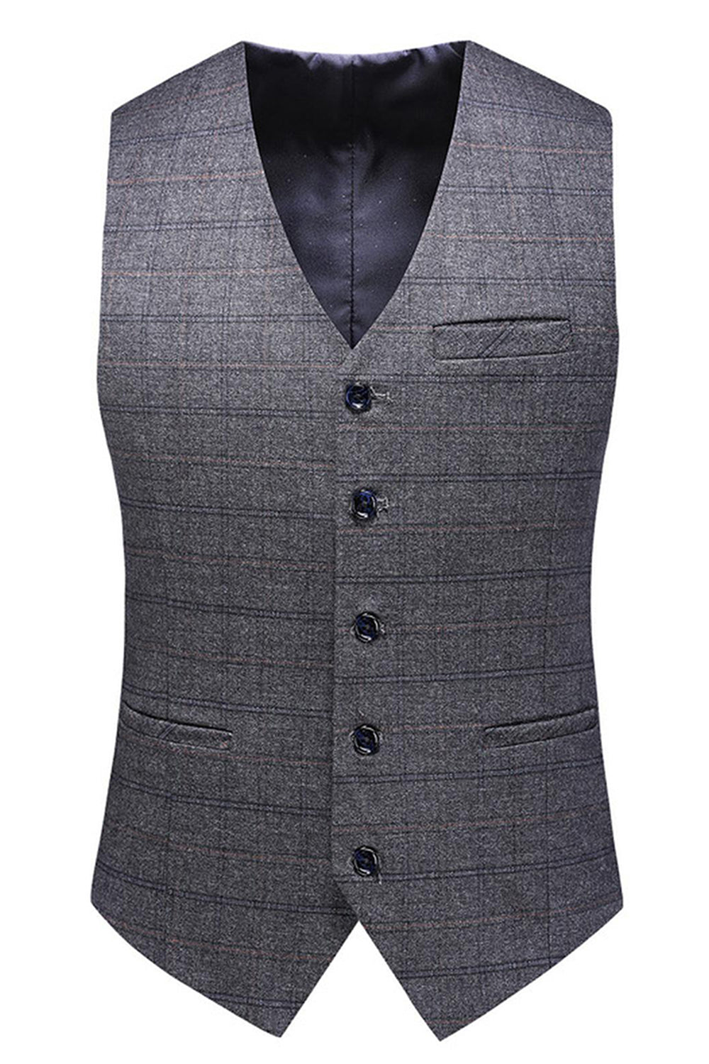 Trajes de fiesta de 3 piezas para hombre con solapa de cuadros a cuadros para hombre