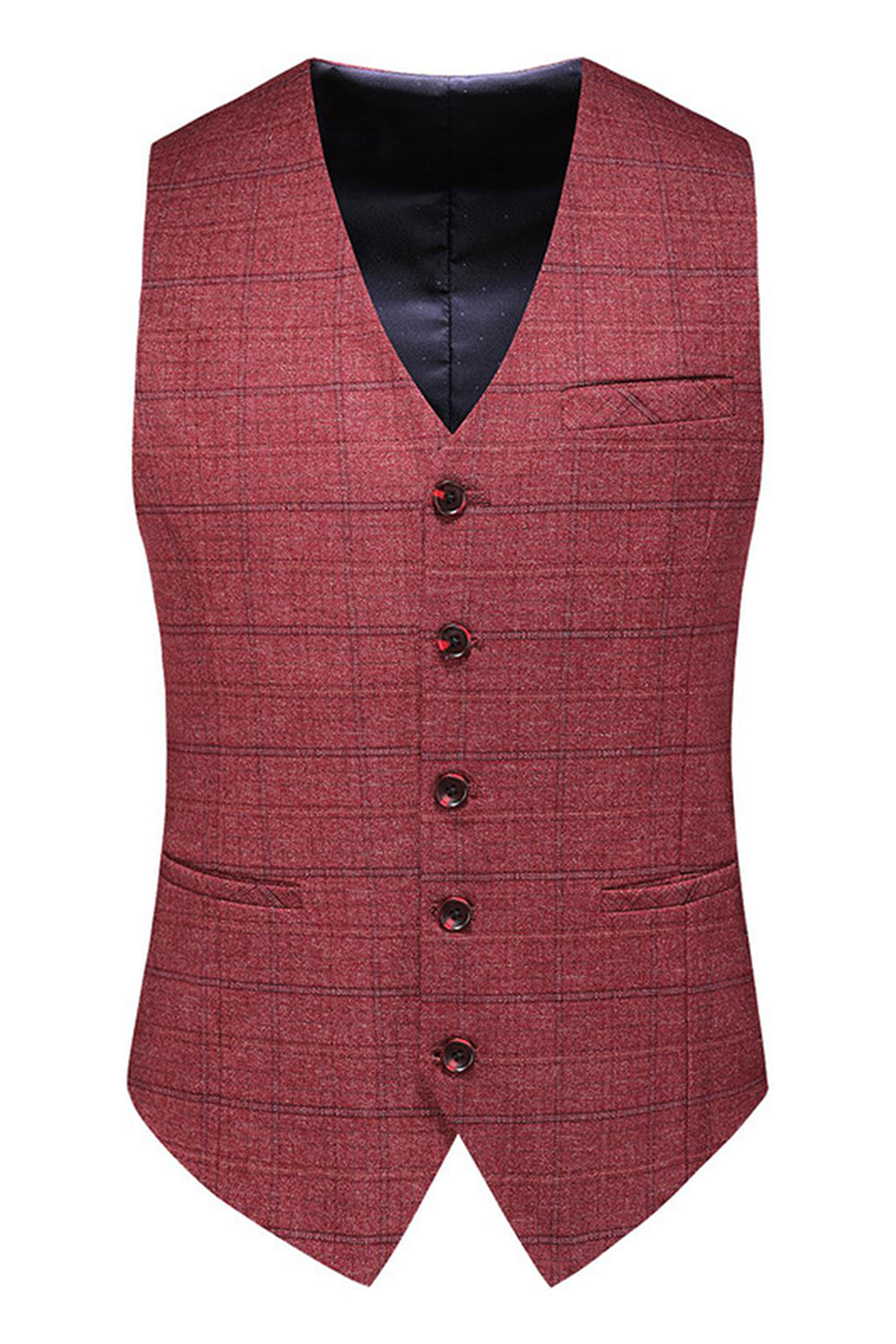 Trajes de fiesta de 3 piezas para hombre con solapa de cuadros a cuadros para hombre