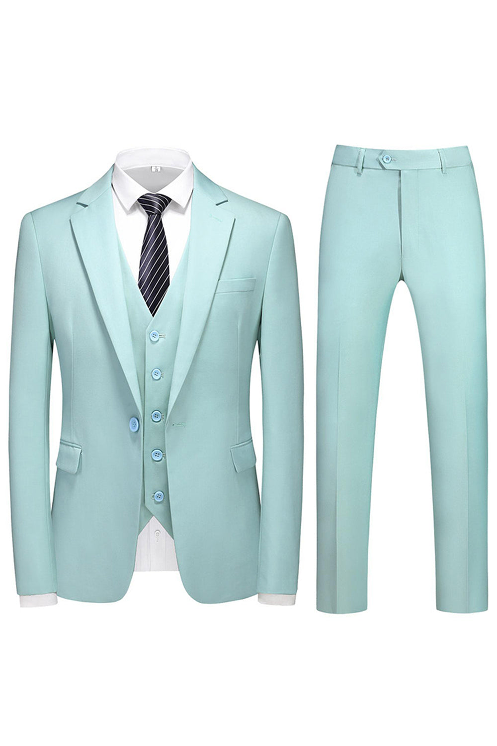 Trajes de Fiesta de Hombre Violeta de Botonadura Sencilla con Solapa con Muescas 3 Piezas