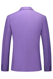 Trajes de Fiesta de Hombre Violeta de Botonadura Sencilla con Solapa con Muescas 3 Piezas