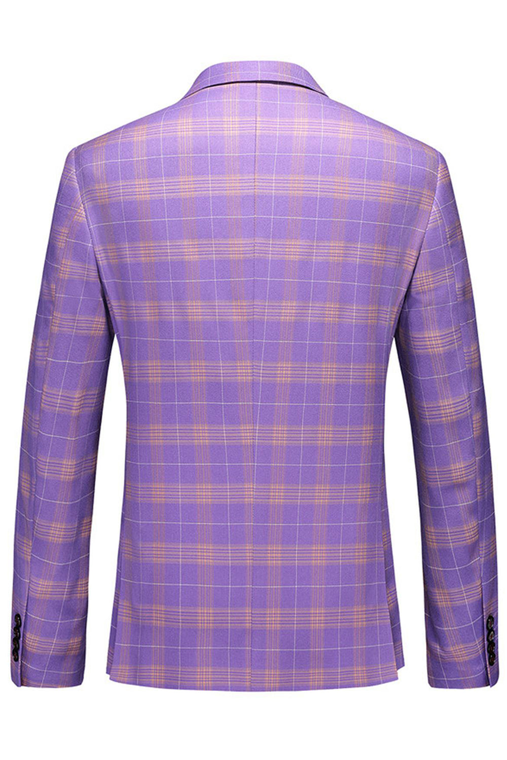 Trajes de Fiesta de Graduación de 3 Piezas con Solapa de Muesca a Rayas Violetas para Hombres