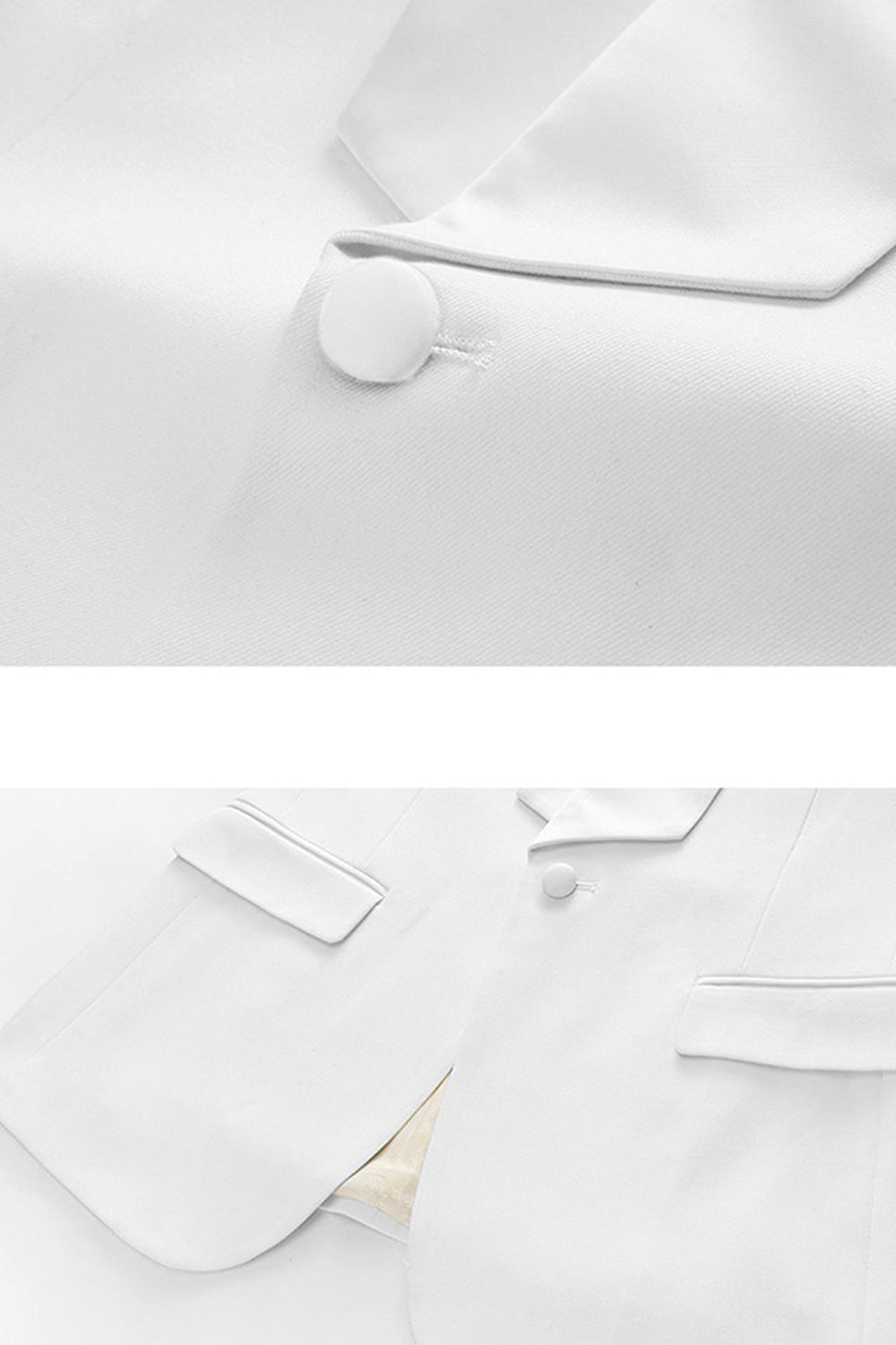 Trajes de novio blancos de 3 piezas con solapa de chal para hombre