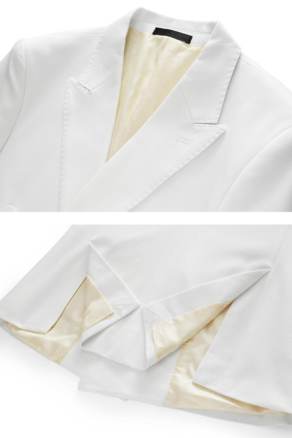 Solapa de pico negro 3 piezas Trajes de fiesta de satén para hombre