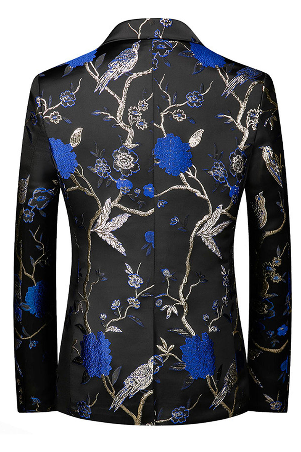 Trajes de fiesta para hombre de 2 piezas con solapa con muesca azul y negro