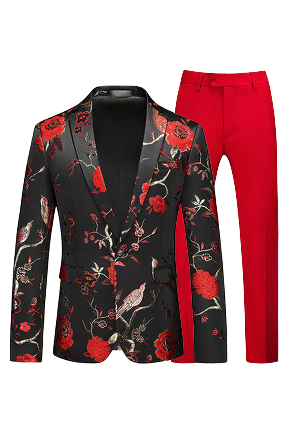 Trajes de fiesta para hombre de 2 piezas con solapa con muesca azul y negro