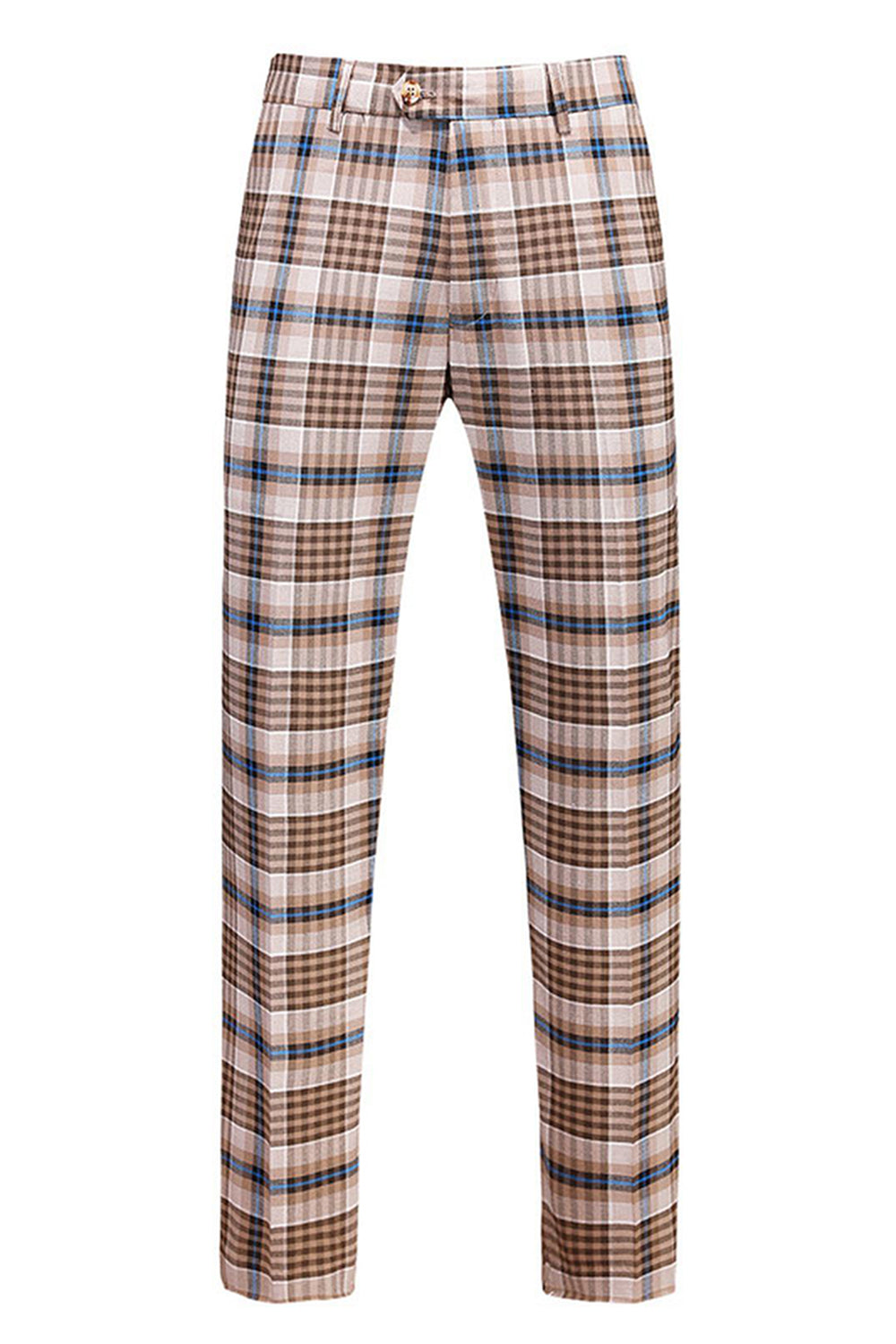 Trajes de hombre de rejilla azul negro de 2 piezas con solapa de pico vintage