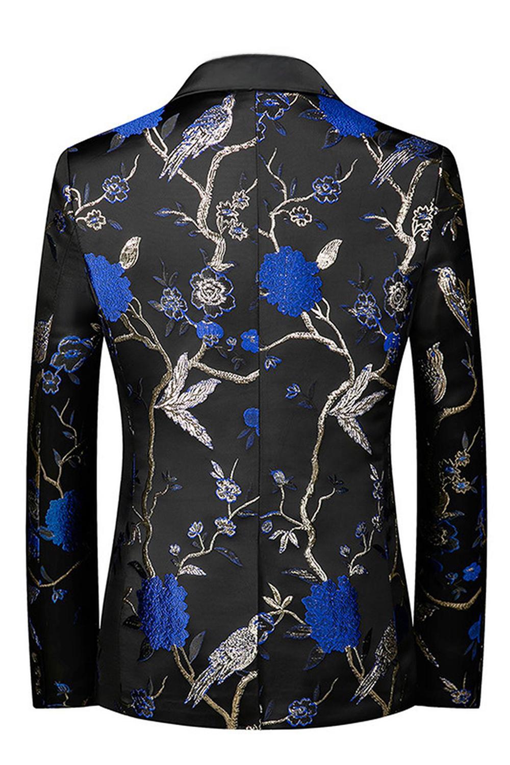 Chal morado Solapa Jacquard 3 piezas Trajes de fiesta para hombre