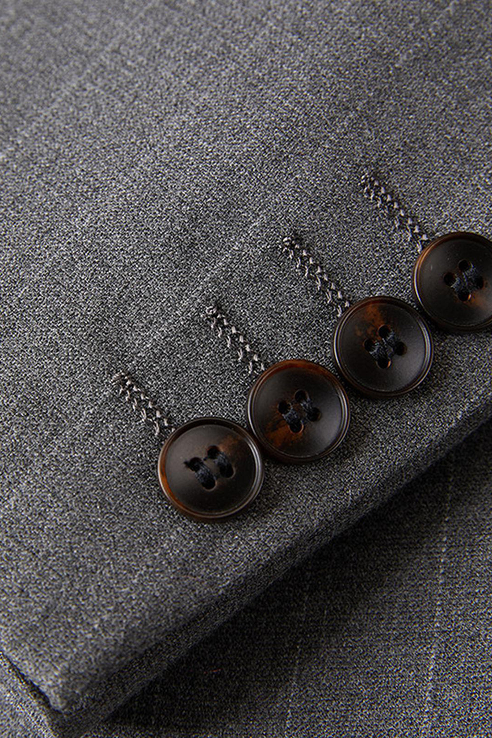 Trajes de fiesta grises de 2 piezas con solapa de pico de botonadura simple para hombre