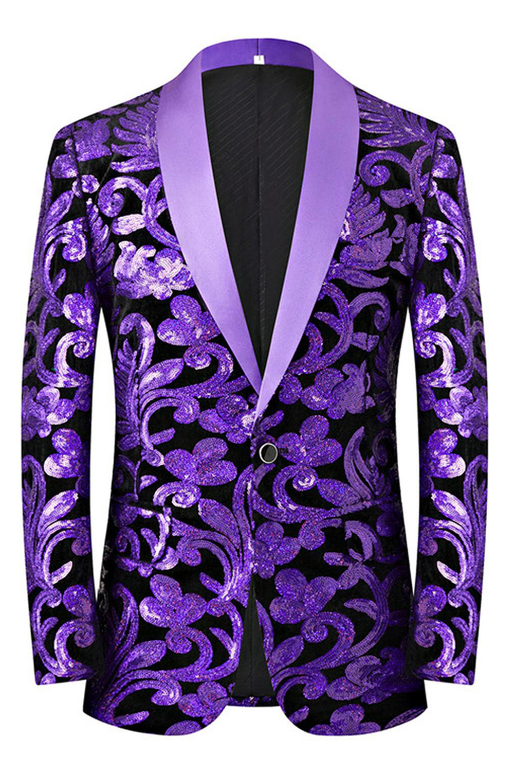 Chal de jacquard verde de 2 piezas con solapa para hombres Trajes de fiesta