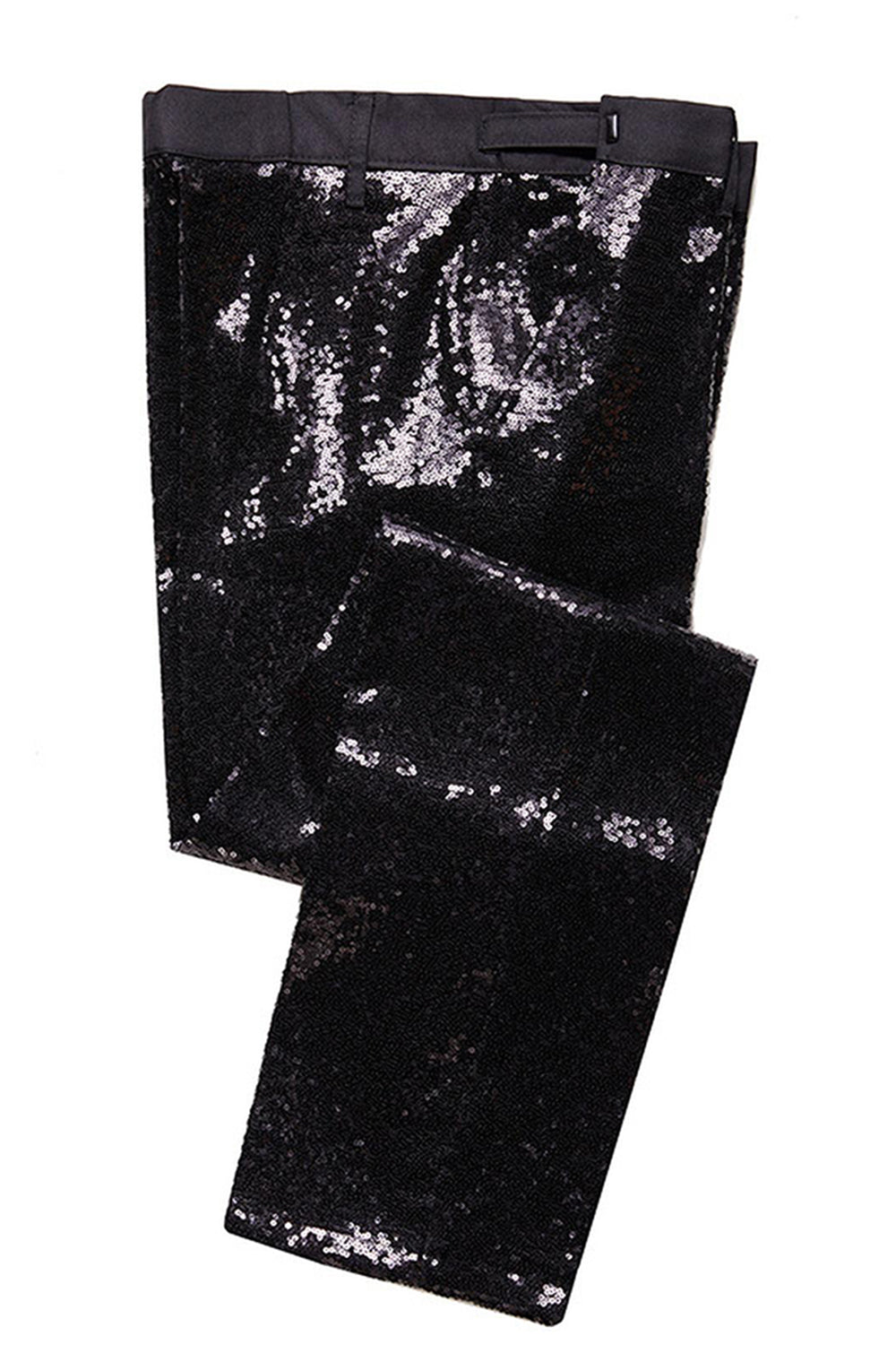 Trajes de fiesta para hombre con solapa de pico de 2 piezas de lentejuelas negras