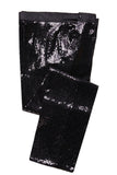 Trajes de fiesta para hombre con solapa de pico de 2 piezas de lentejuelas negras