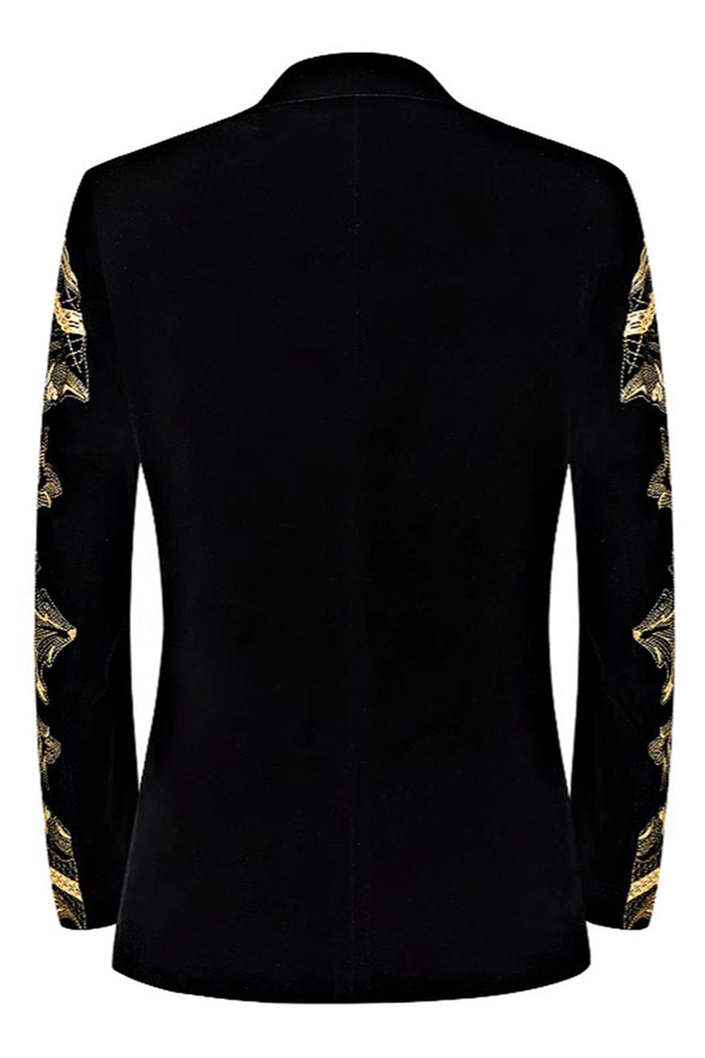 Trajes de fiesta de 2 piezas con solapa con muescas de jacquard dorado para hombre