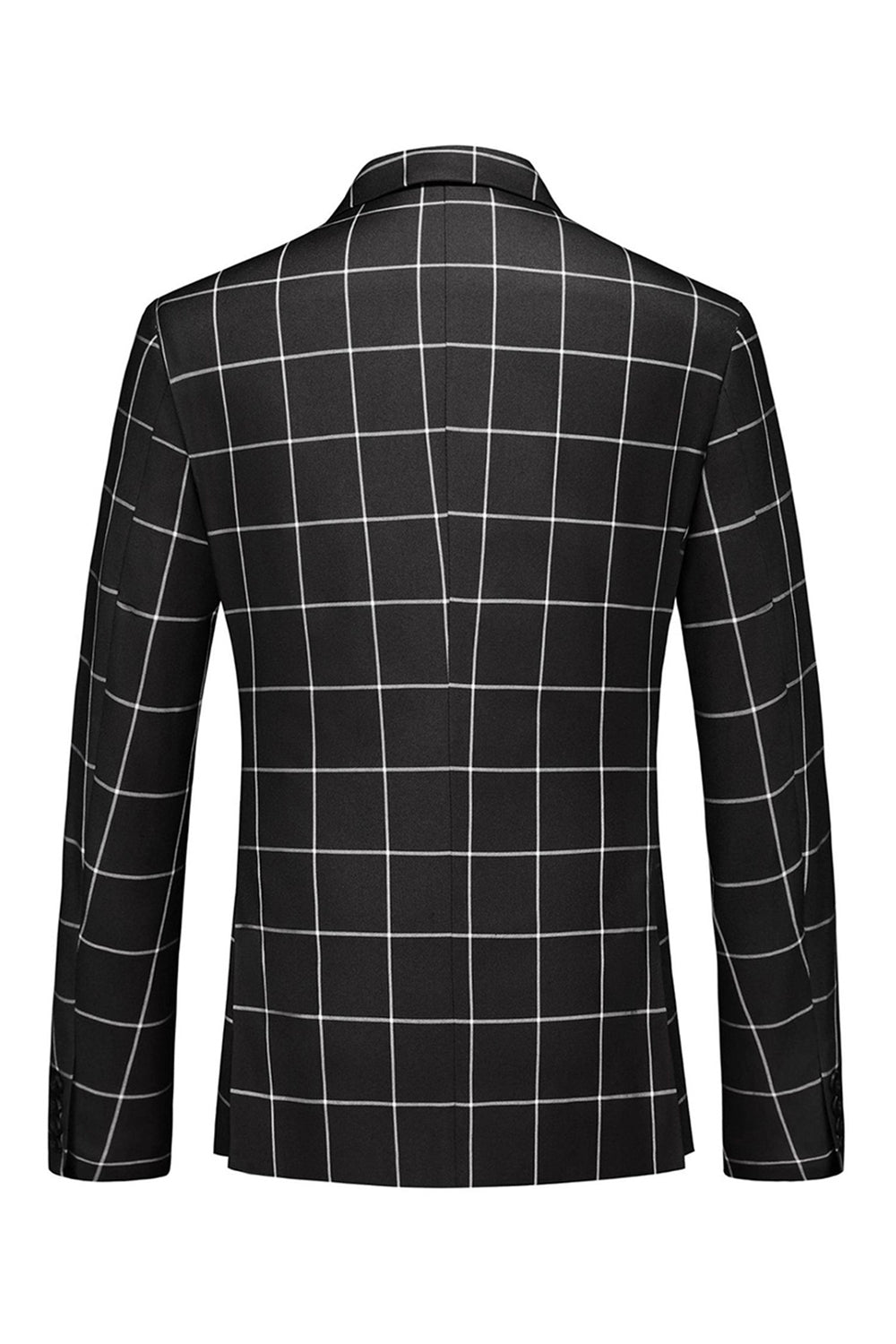 Trajes de fiesta para hombre con solapa de pico a rayas negras de 2 piezas