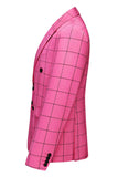 Trajes de fiesta para hombre con solapa de pico a rayas rosas de 2 piezas