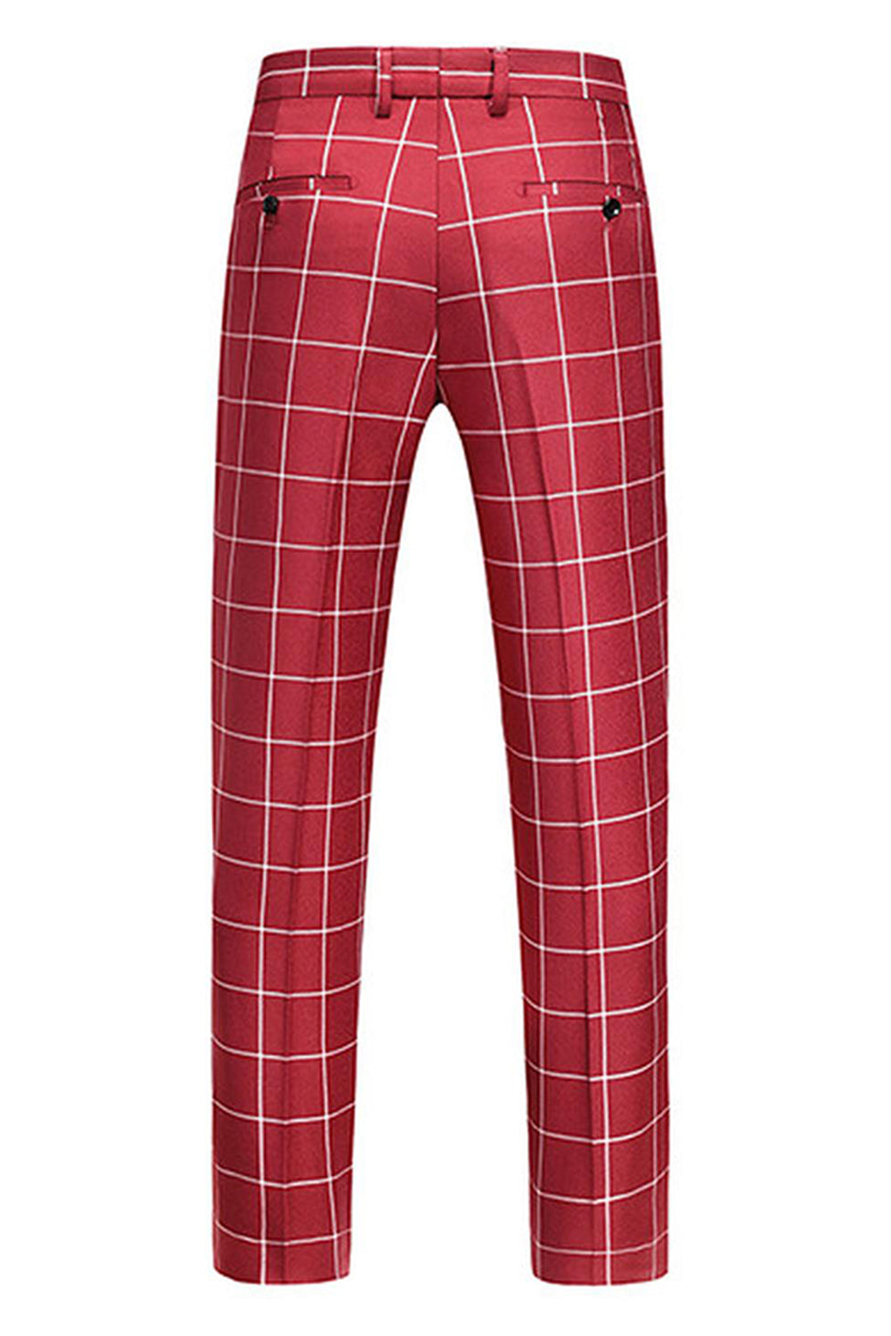 Solapa de pico a rayas rojas 3 piezas Trajes de fiesta para hombre