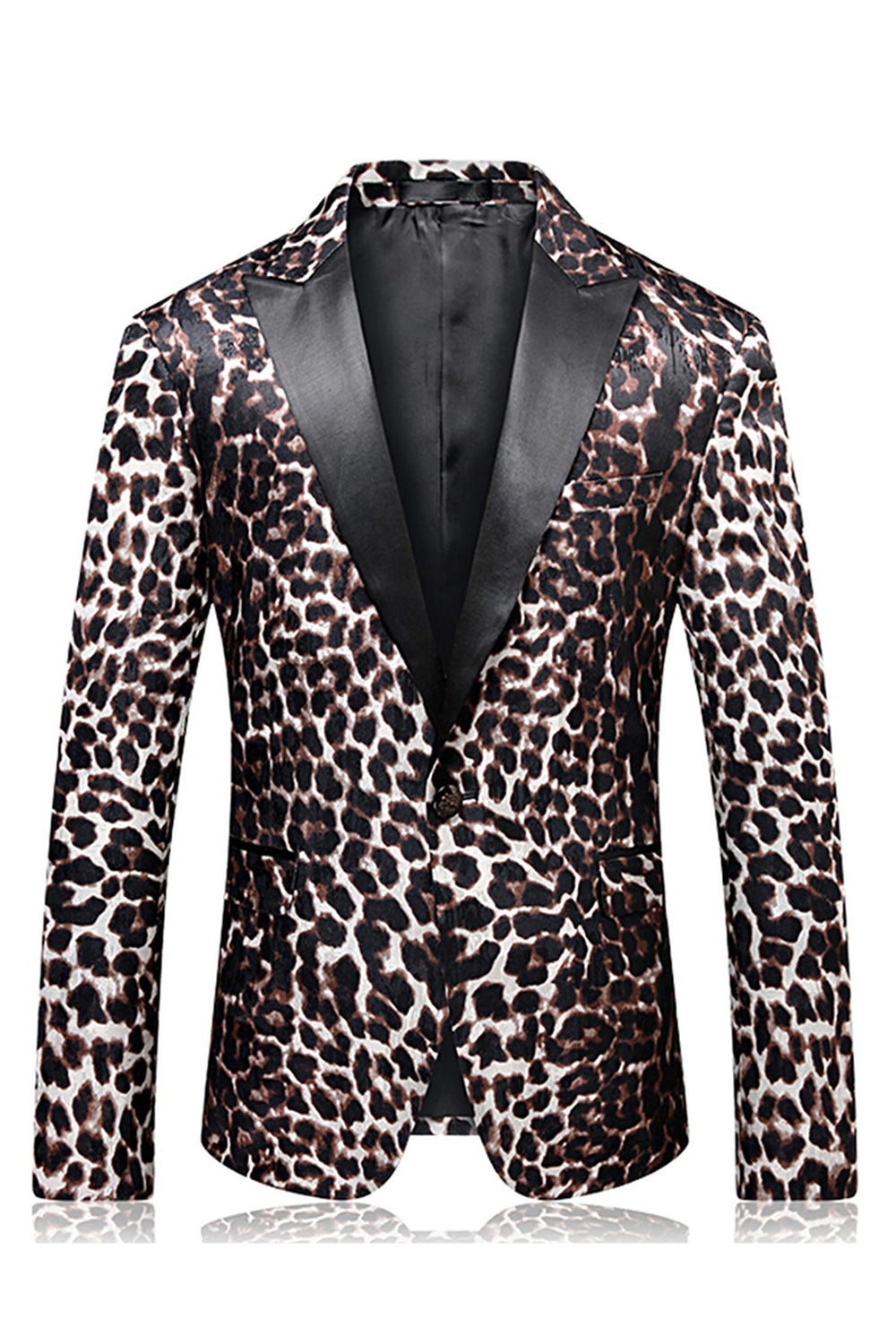Trajes de fiesta de 2 piezas con solapa de pico de leopardo para hombre