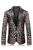 Trajes de fiesta de 2 piezas con solapa de pico de leopardo para hombre