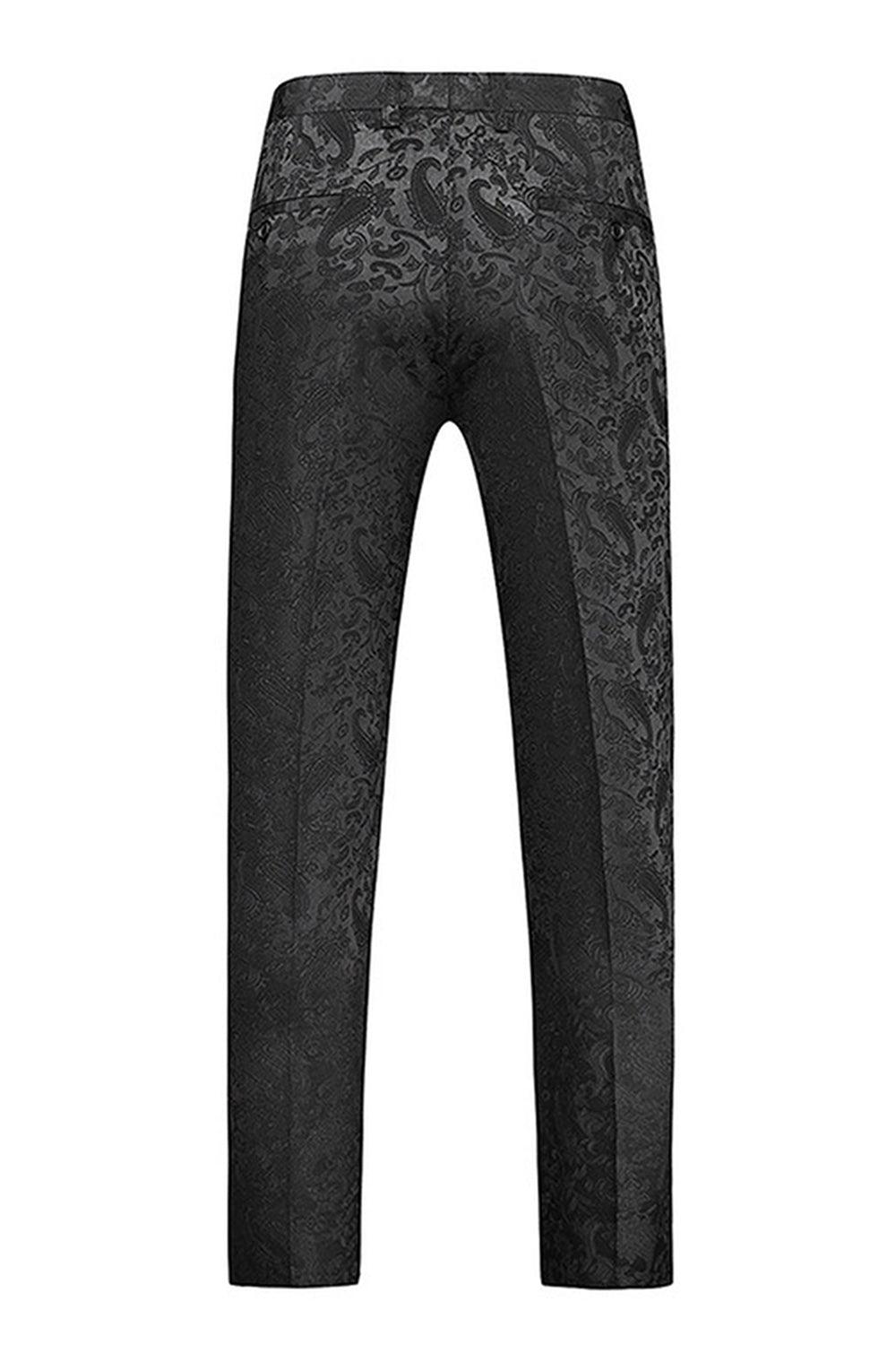 Trajes de fiesta para hombres de 2 piezas con solapa de chal negro