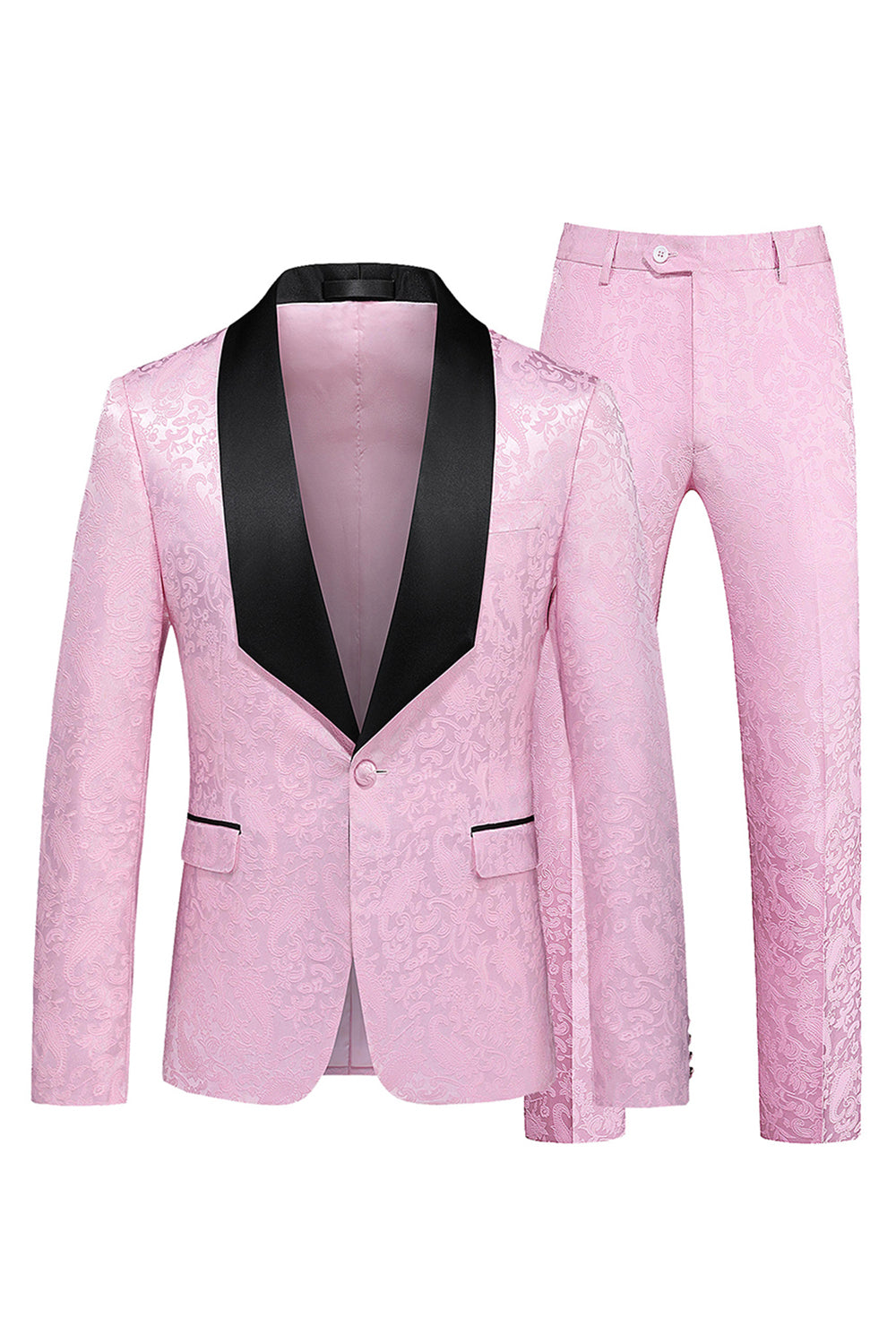 Trajes de fiesta para hombres de 2 piezas con solapa de chal negro