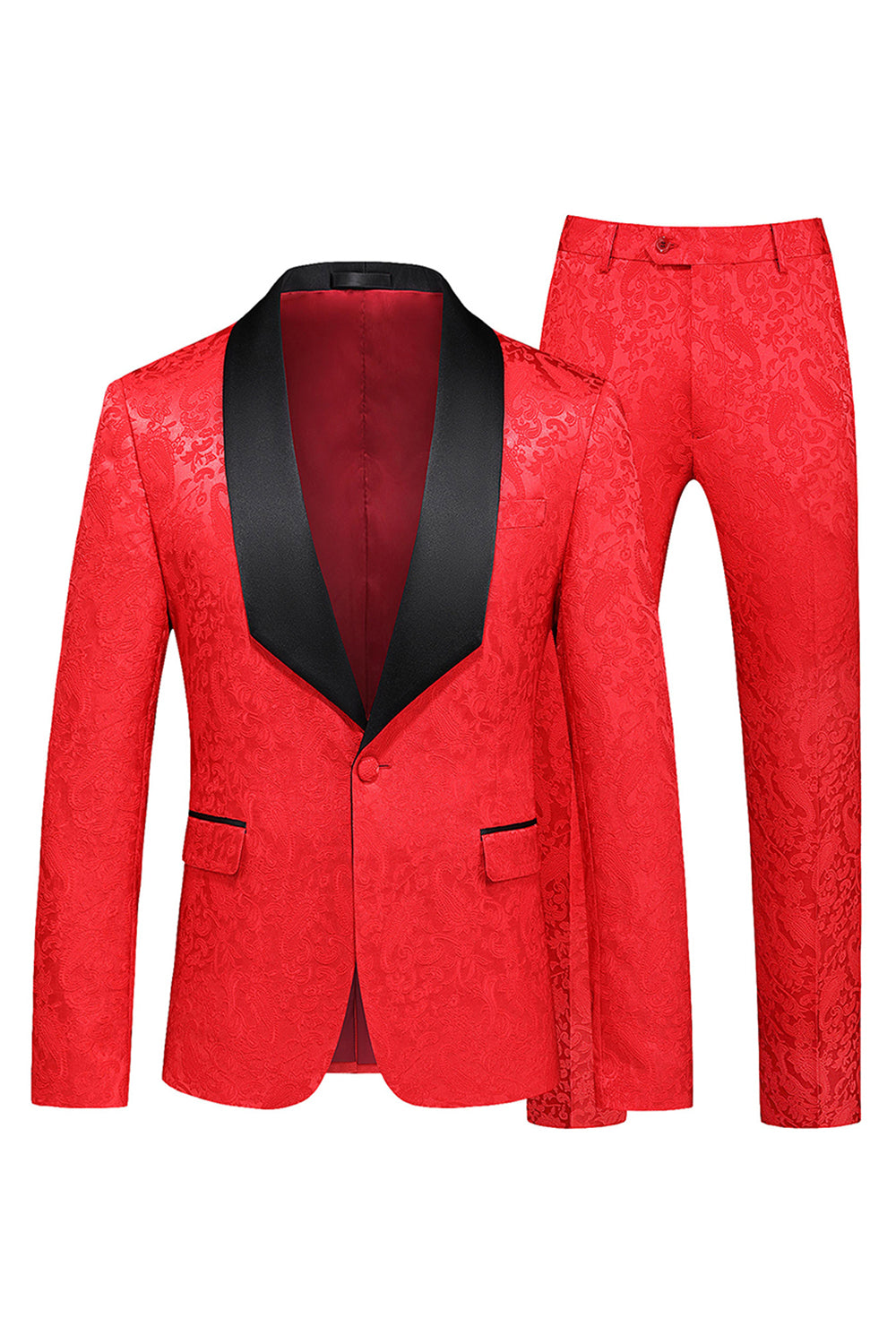 Trajes de fiesta para hombres de 2 piezas con solapa de chal negro