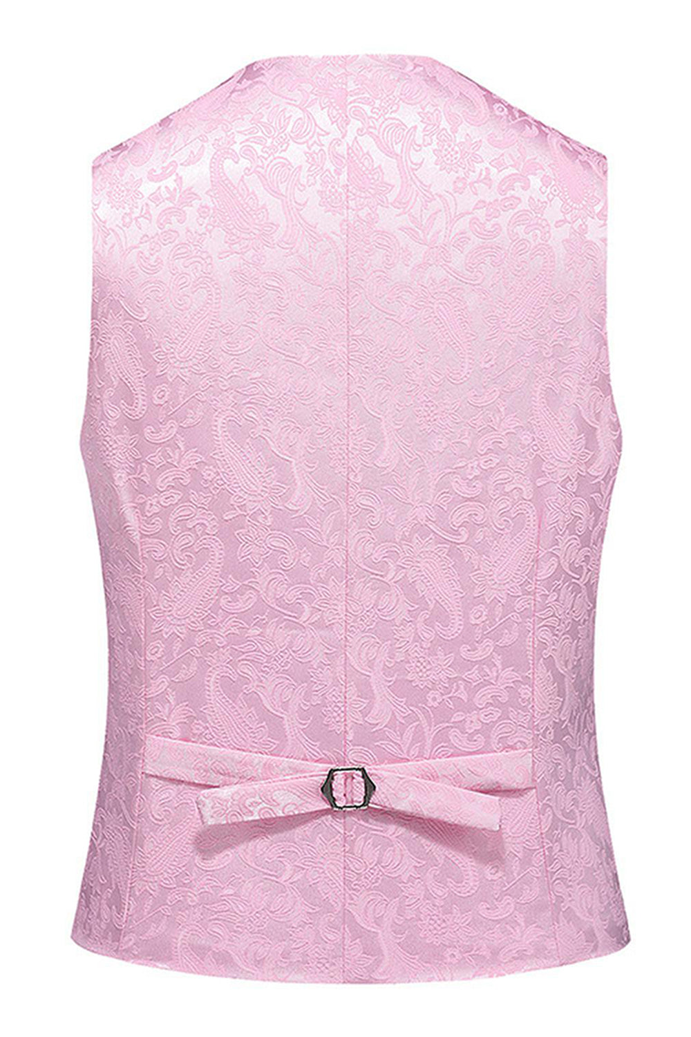 Trajes de fiesta de 3 piezas con solapa de pico con estampado rosa para hombres