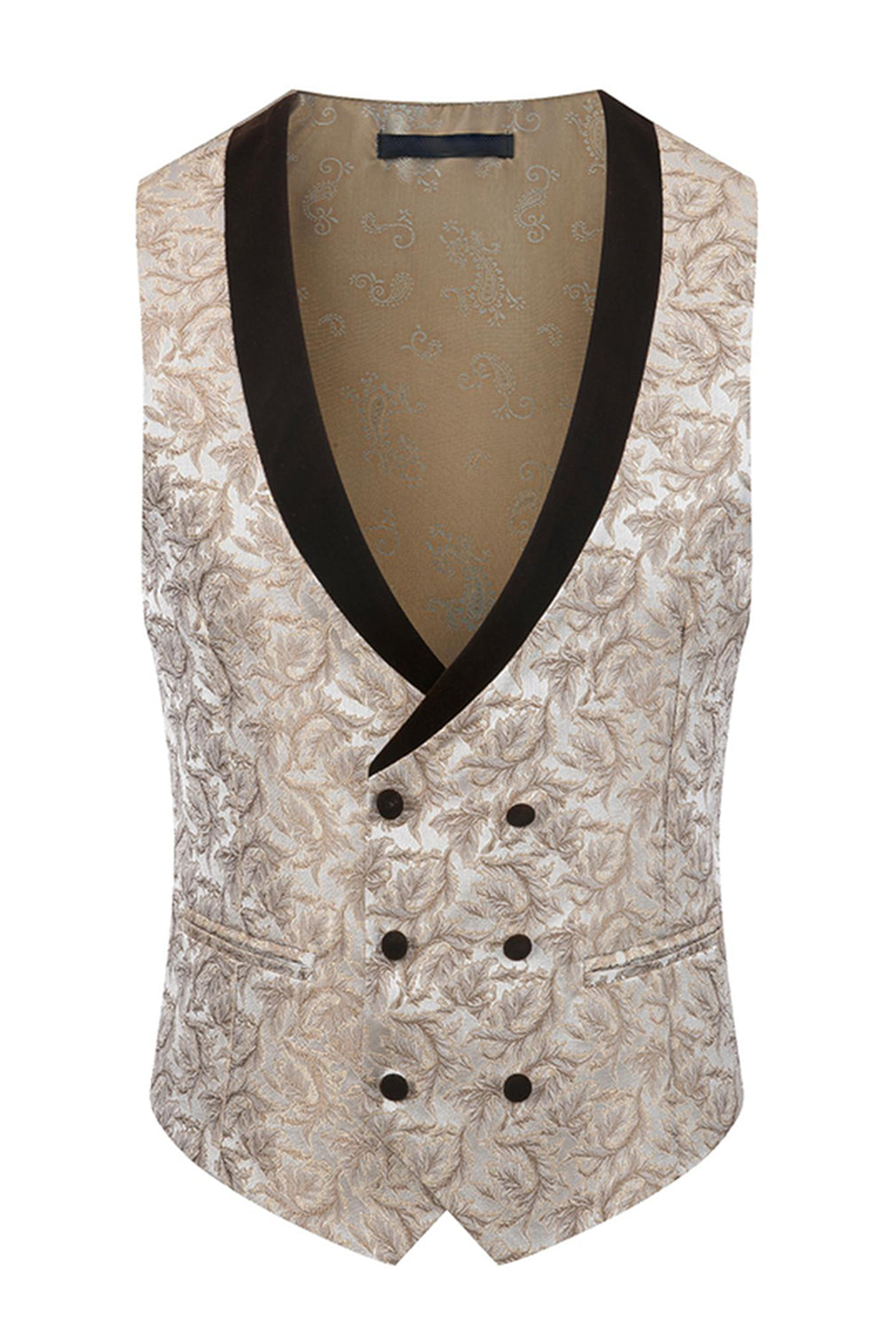 Trajes de hombre de 3 piezas con solapa de chal negro