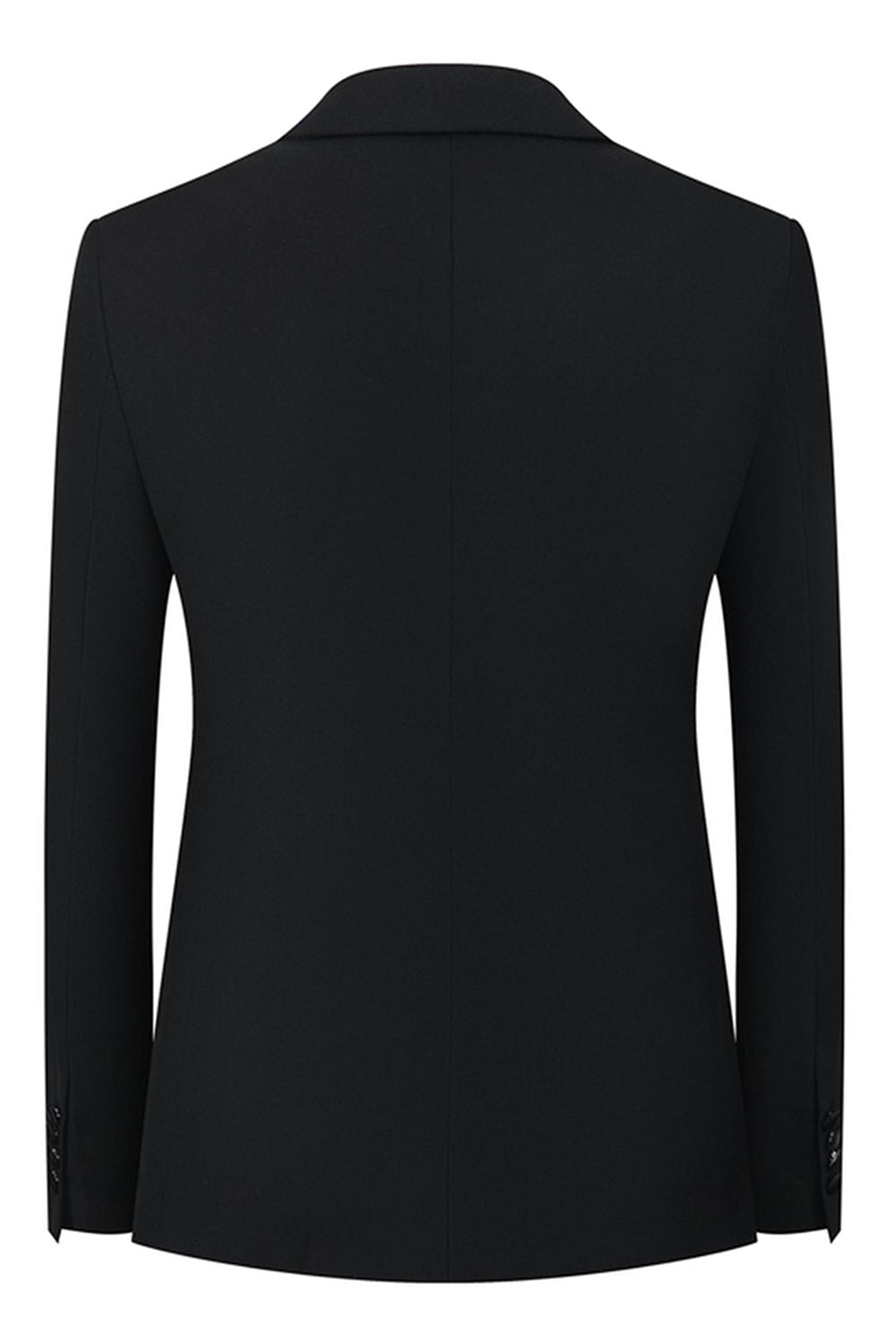 Trajes de 3 piezas para hombre con solapa de pico negro