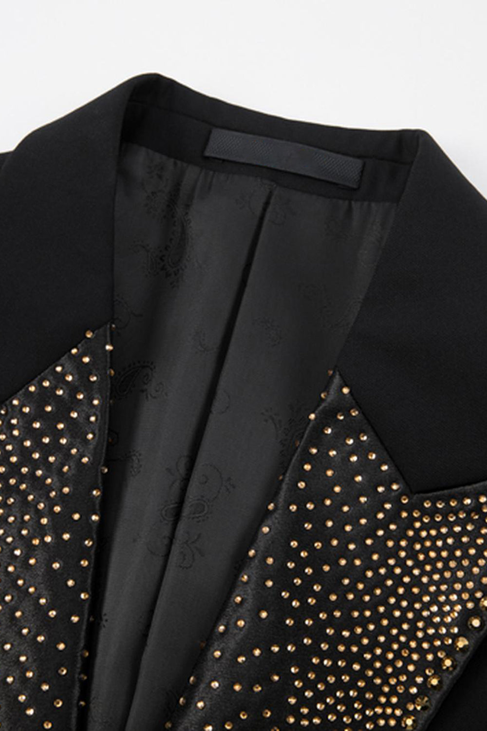 Trajes de 3 piezas para hombre con solapa de pico negro