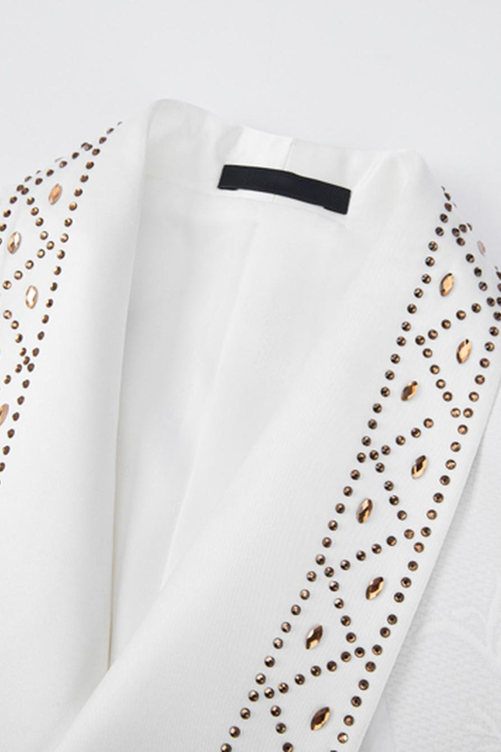 Trajes de hombre de 2 piezas con solapa de chal blanco con cuentas