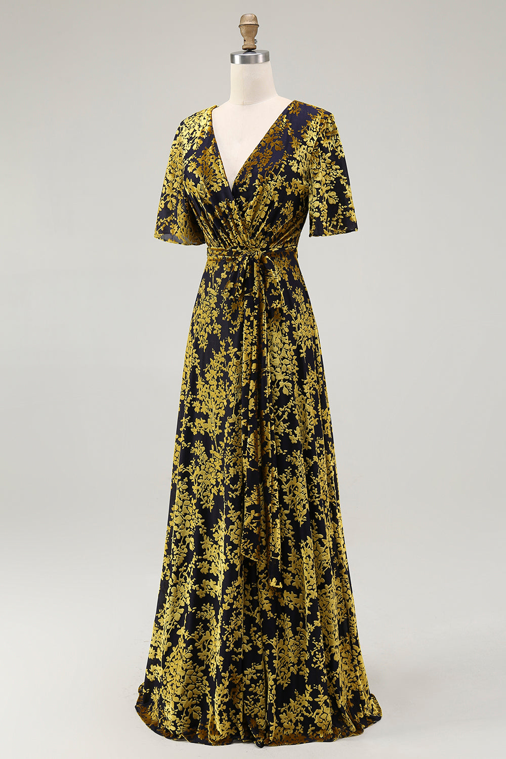 Terciopelo Verde Oscuro Vestido de Madrina
