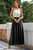 Vestido largo con espalda abierta negro