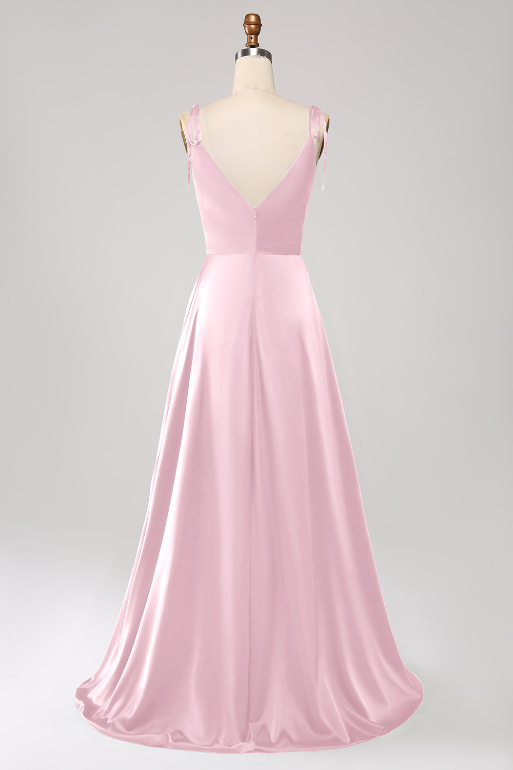 Vestido de fiesta fruncido con tirantes finos verde oscuro simple con abertura