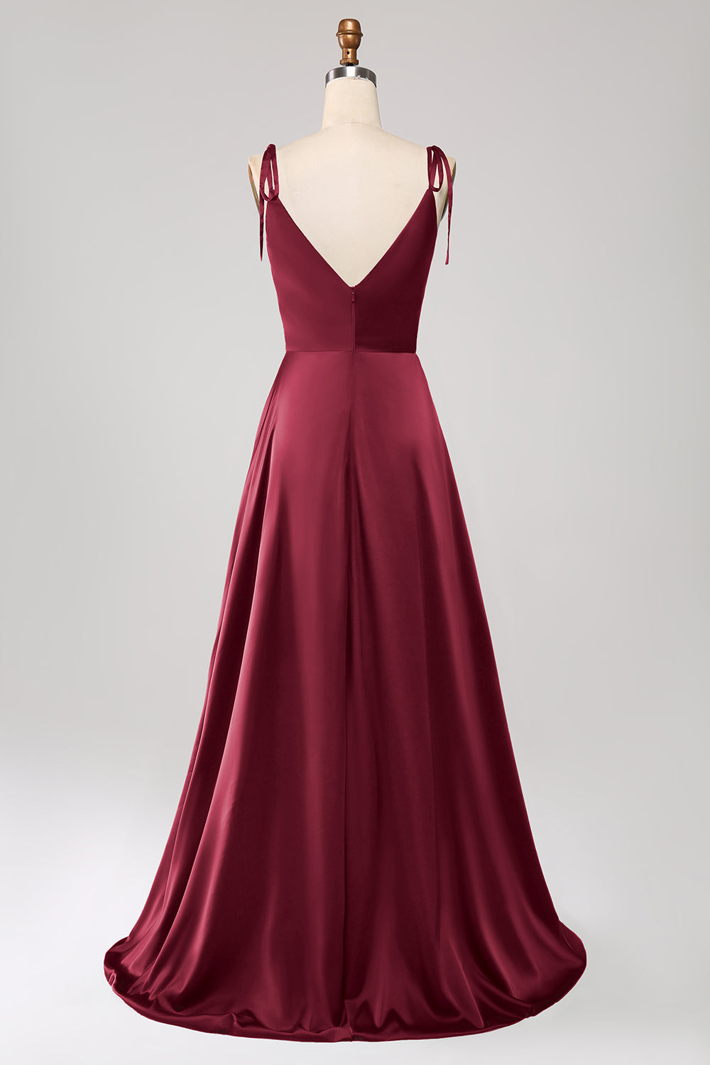 Vestido de fiesta fruncido con tirantes finos verde oscuro simple con abertura