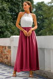 Vestido largo con espalda abierta negro