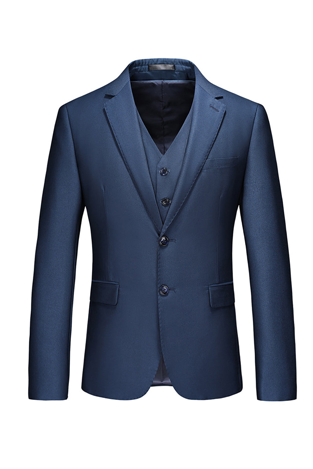 Trajes de boda para hombre con solapa de muesca negra con dos botones