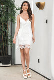 Bodycon Spaghetti Trapes Encaje Vestidito Blanco