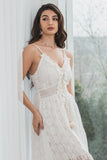 Tirantes finos Vestido blanco alto-bajo con encaje