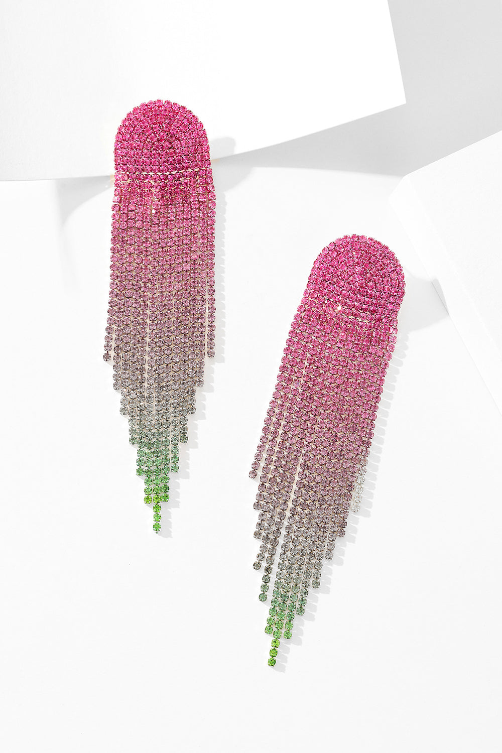 Pendientes de borla de diamantes completos de moda de corazón rojo