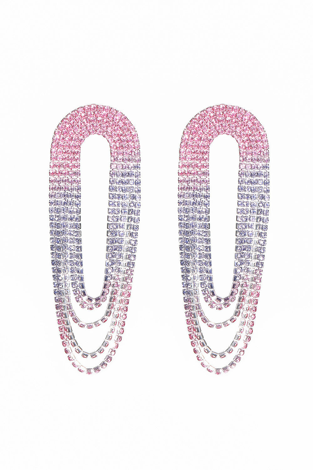 Pendientes grandes de borla de color degradado de moda