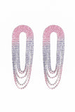 Pendientes grandes de borla de color degradado de moda