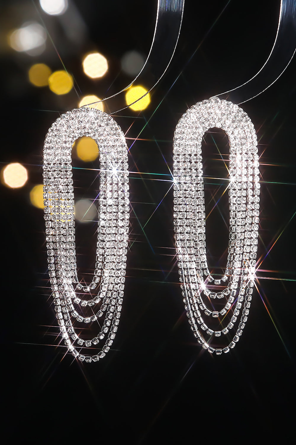 Pendientes grandes de borla de color degradado de moda