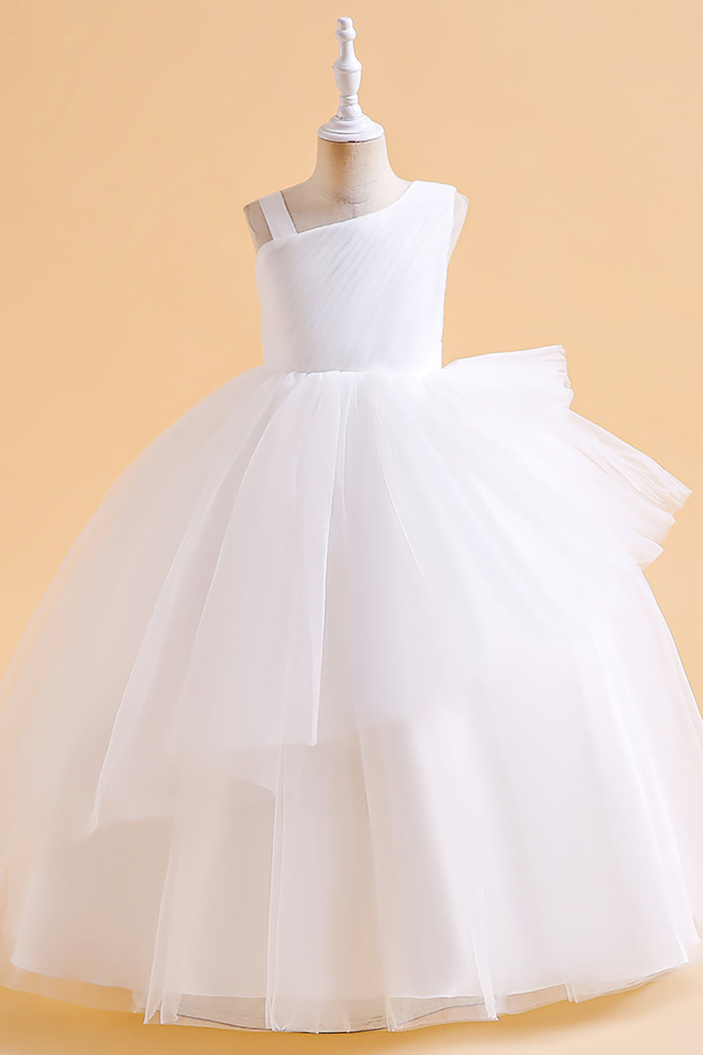 Vestido de niña sin mangas de línea A verde oscuro