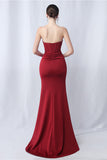 Vestido formal largo de novia de sirena negra con abertura