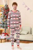 Conjunto de pijama a juego con estampado navideño Fmaily en blanco y negro