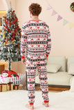 Conjunto de pijama a juego con estampado navideño Fmaily en blanco y negro