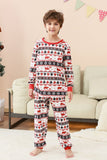 Conjunto de pijama a juego con estampado navideño Fmaily en blanco y negro