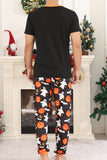 Conjunto de pijama familiar de Halloween con estampado de calabaza negra