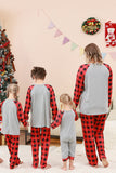 Conjunto de pijama familiar navideño con estampado de ciervo a cuadros negros y rojos