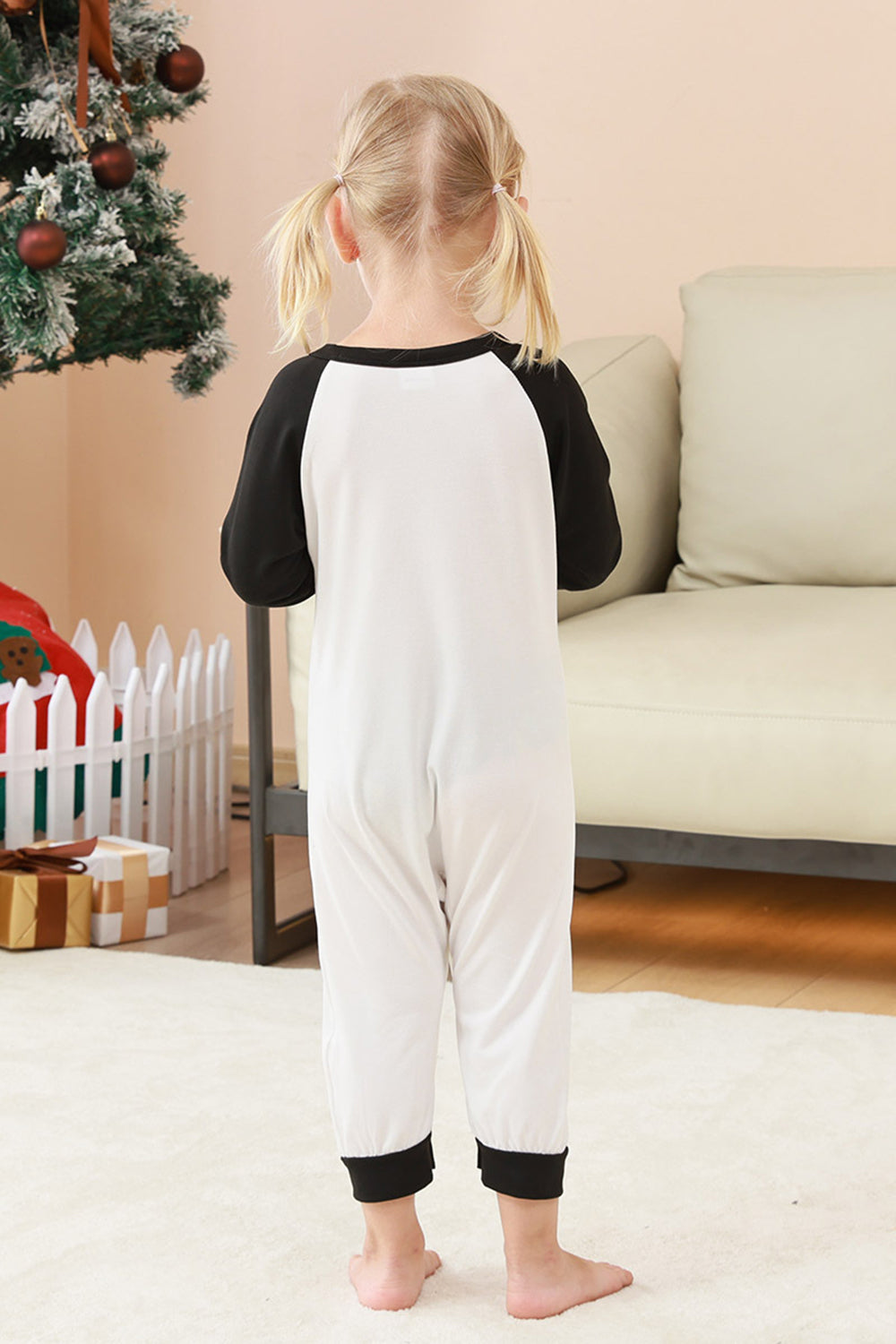 Conjunto de pijama Papá Noel estampado Papá Noel negro y rojo