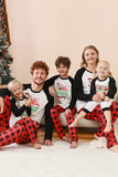 Conjunto de pijama Papá Noel estampado Papá Noel negro y rojo